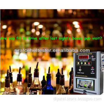 Excellent Quality Coin-Operated Breath Alcotester with Video/Highly Recommended Good Breathalyzer